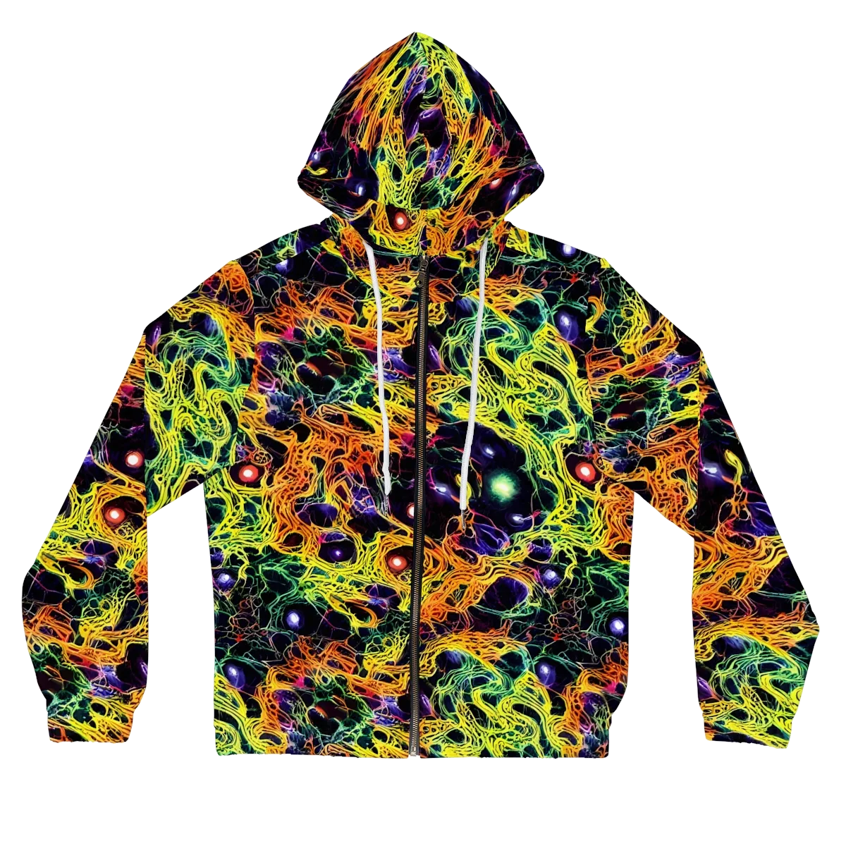 Voltage Veins on Women's Full-Zip Hoodie — Front