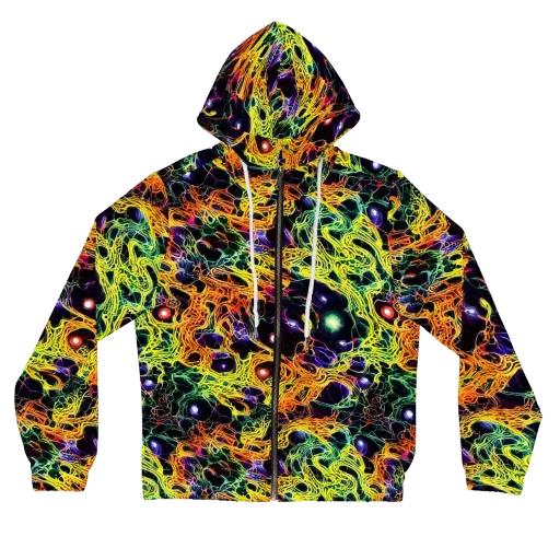 Voltage Veins on a Women's Full-Zip Hoodie
