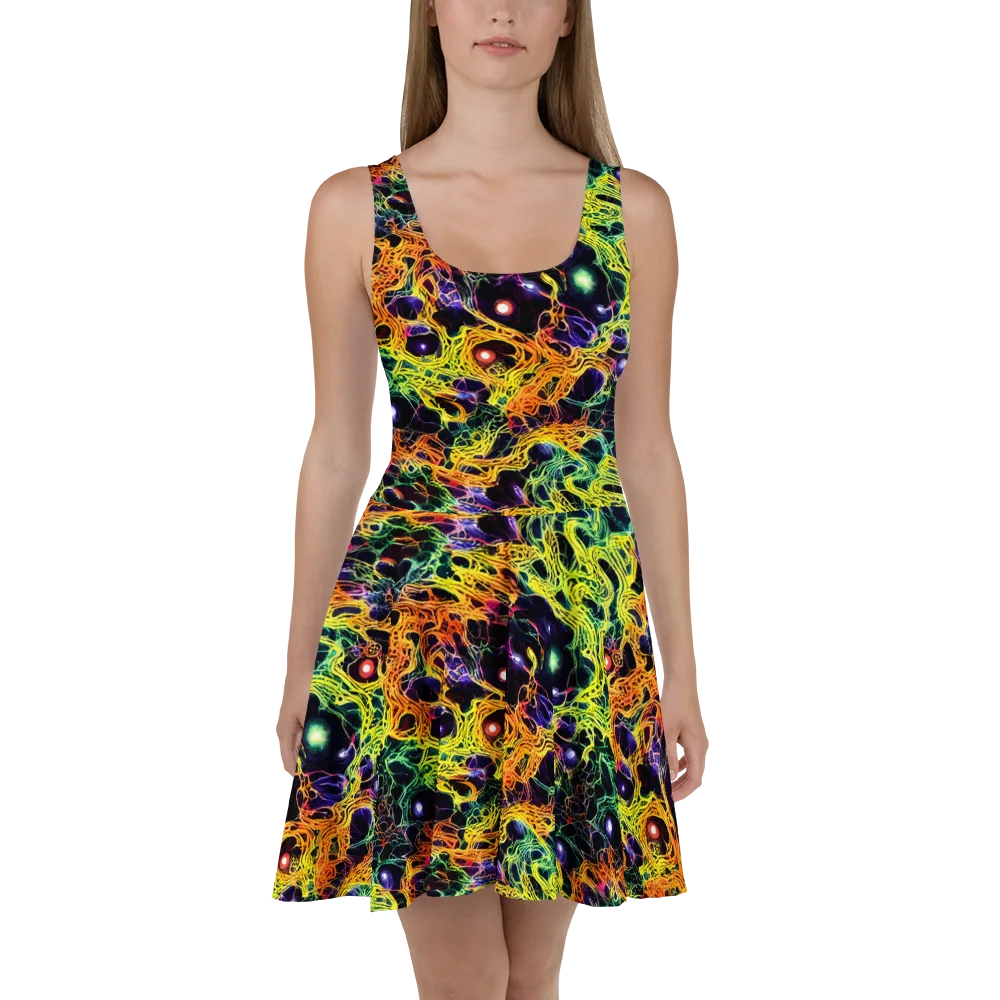 Voltage Veins on Skater Dress — Front