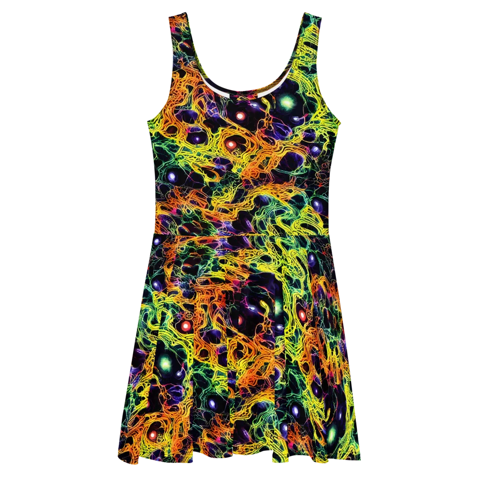 Voltage Veins on Skater Dress — Front