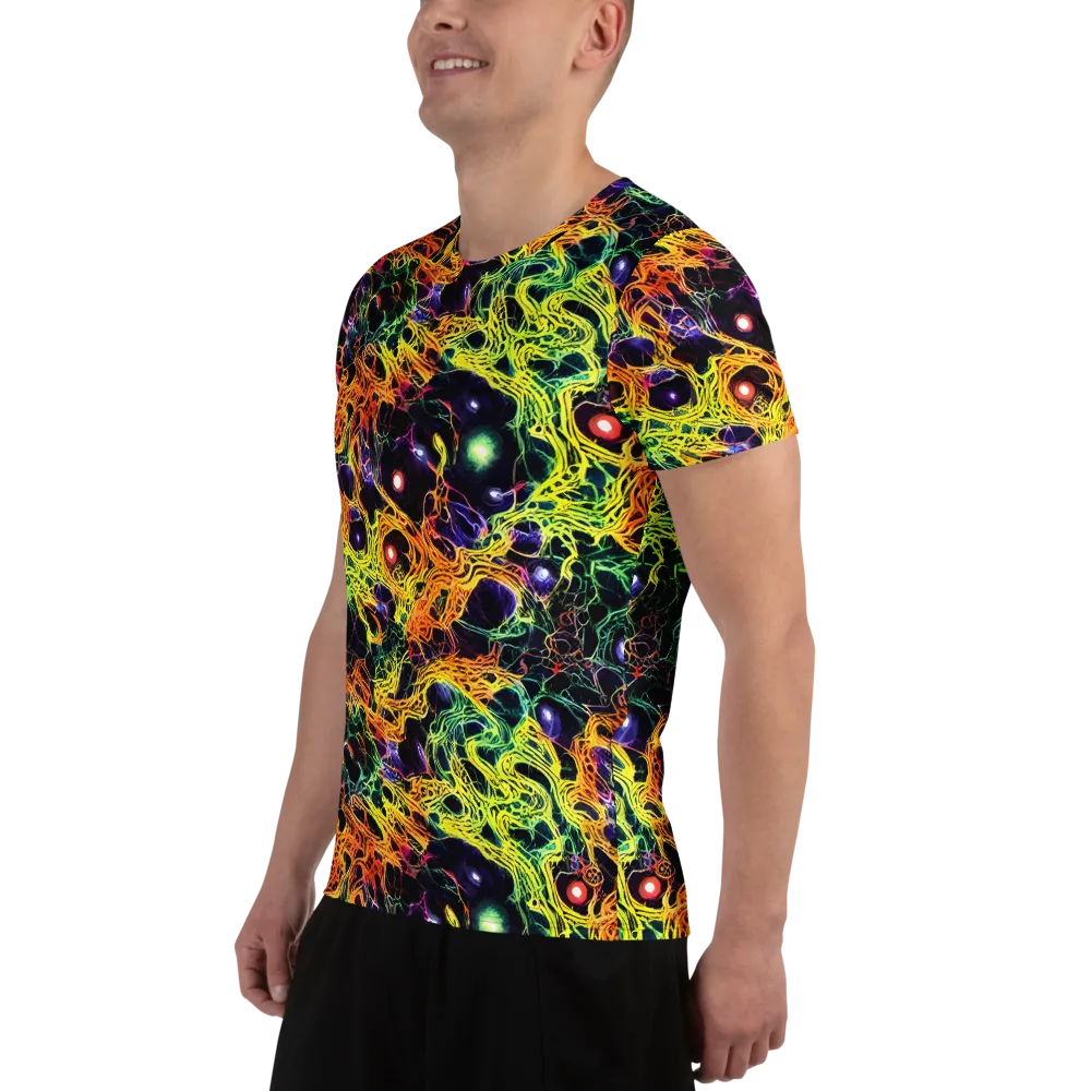 Voltage Veins on Men's Athletic T-Shirt — Left