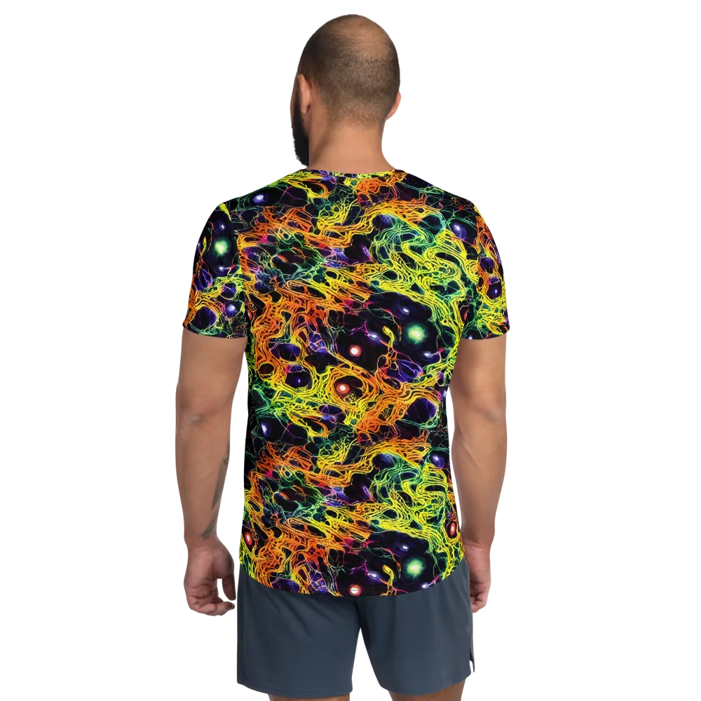 Voltage Veins on Men's Athletic T-Shirt — Back