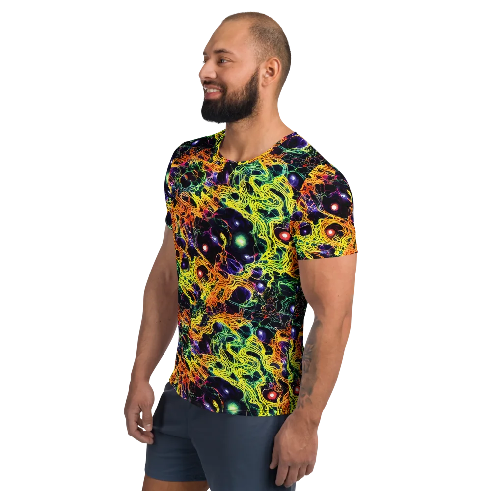 Voltage Veins on Men's Athletic T-Shirt — Left