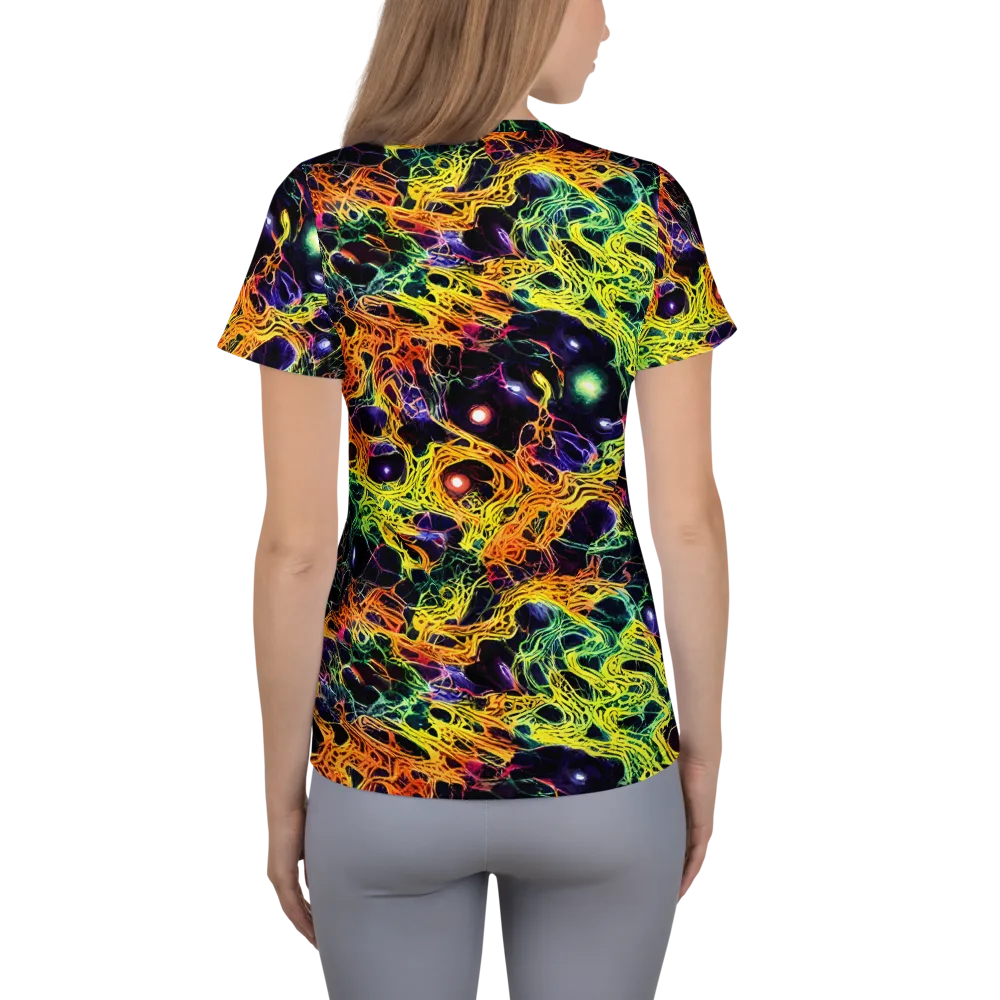 Voltage Veins on Women's Athletic T-Shirt — Back