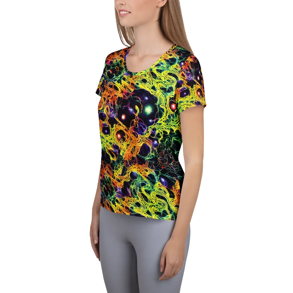 Voltage Veins on Women's Athletic T-Shirt — Left
