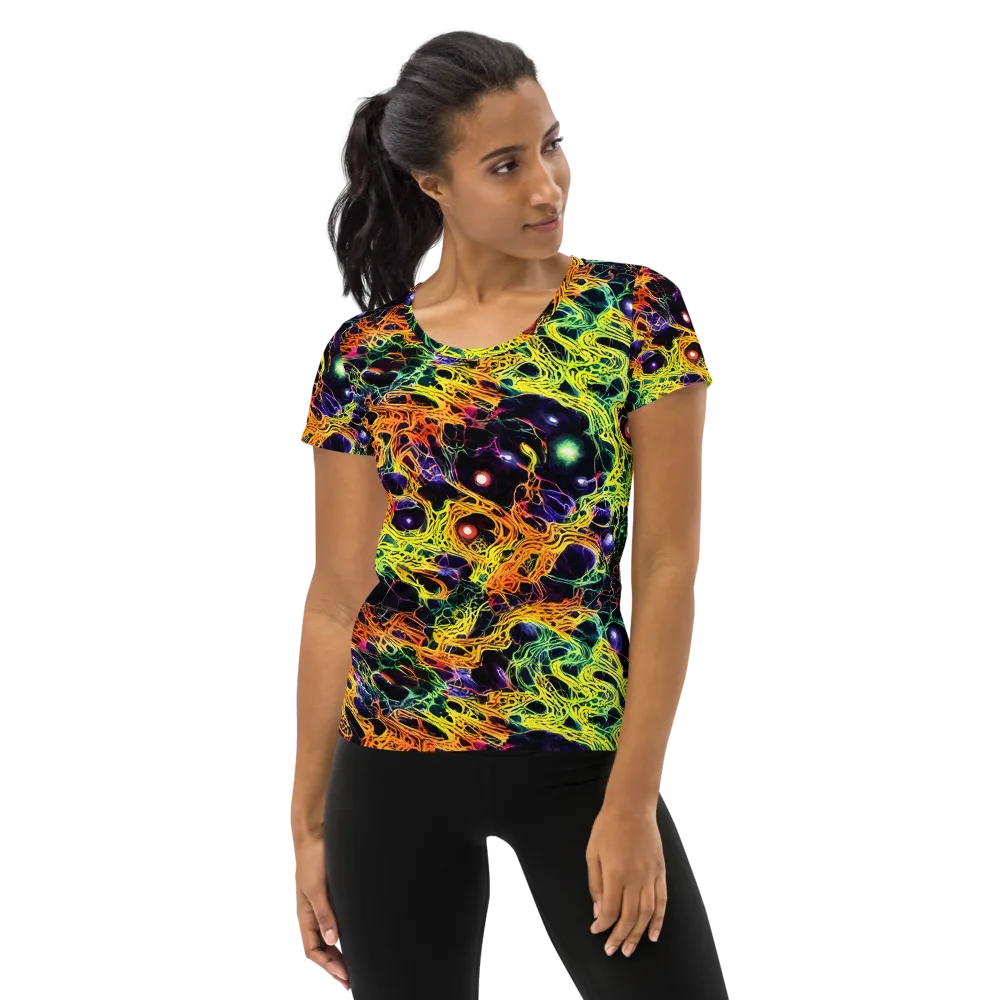 Voltage Veins on Women's Athletic T-Shirt — Front