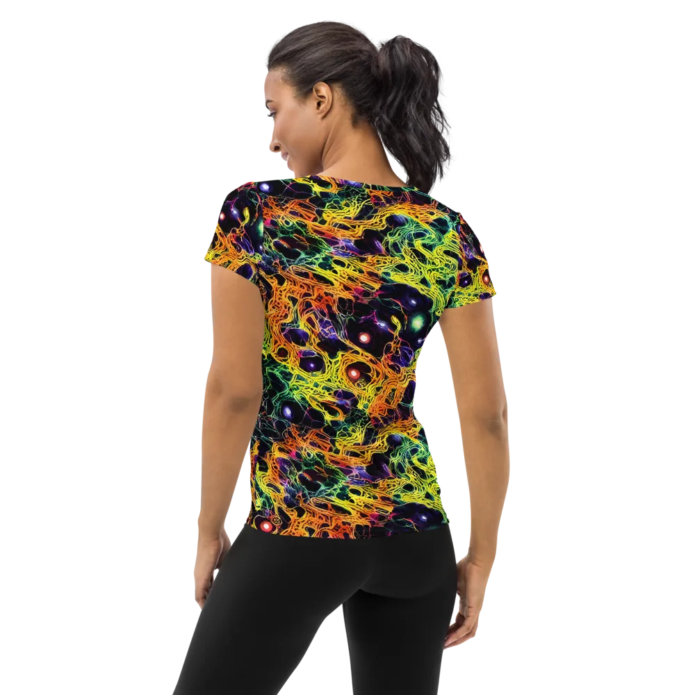 Voltage Veins on Women's Athletic T-Shirt — Back