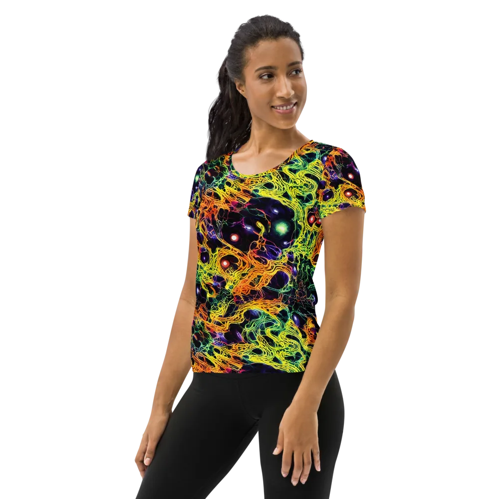 Voltage Veins on Women's Athletic T-Shirt — Left