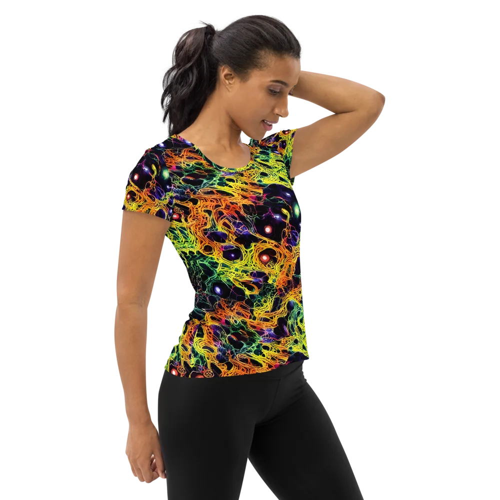 Voltage Veins on Women's Athletic T-Shirt — Right