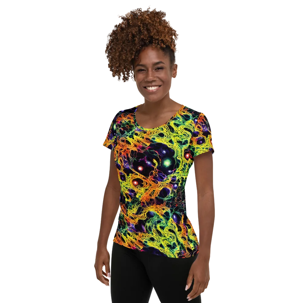 Voltage Veins on Women's Athletic T-Shirt — Left