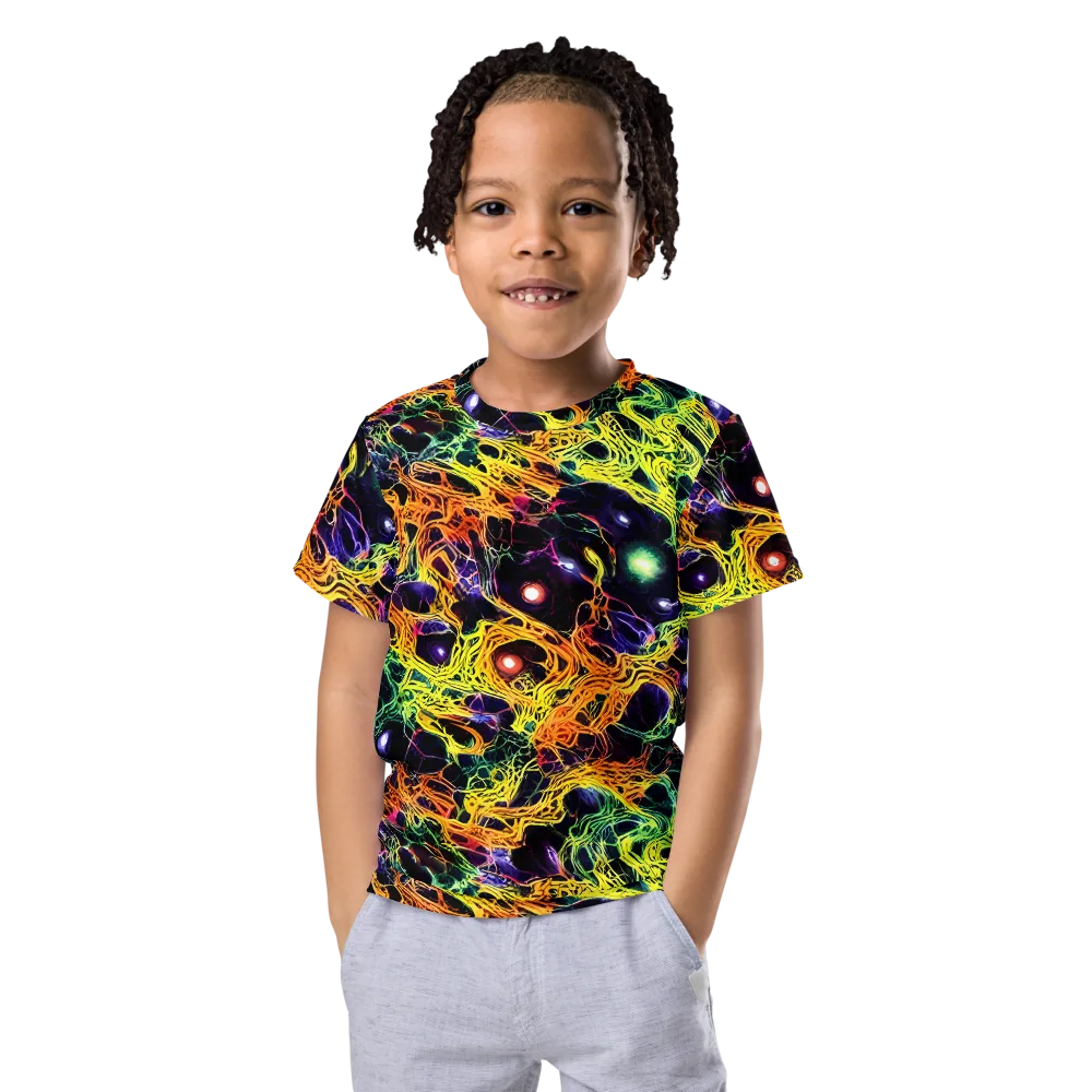 Voltage Veins on Kids Crew Neck T-Shirt — Front