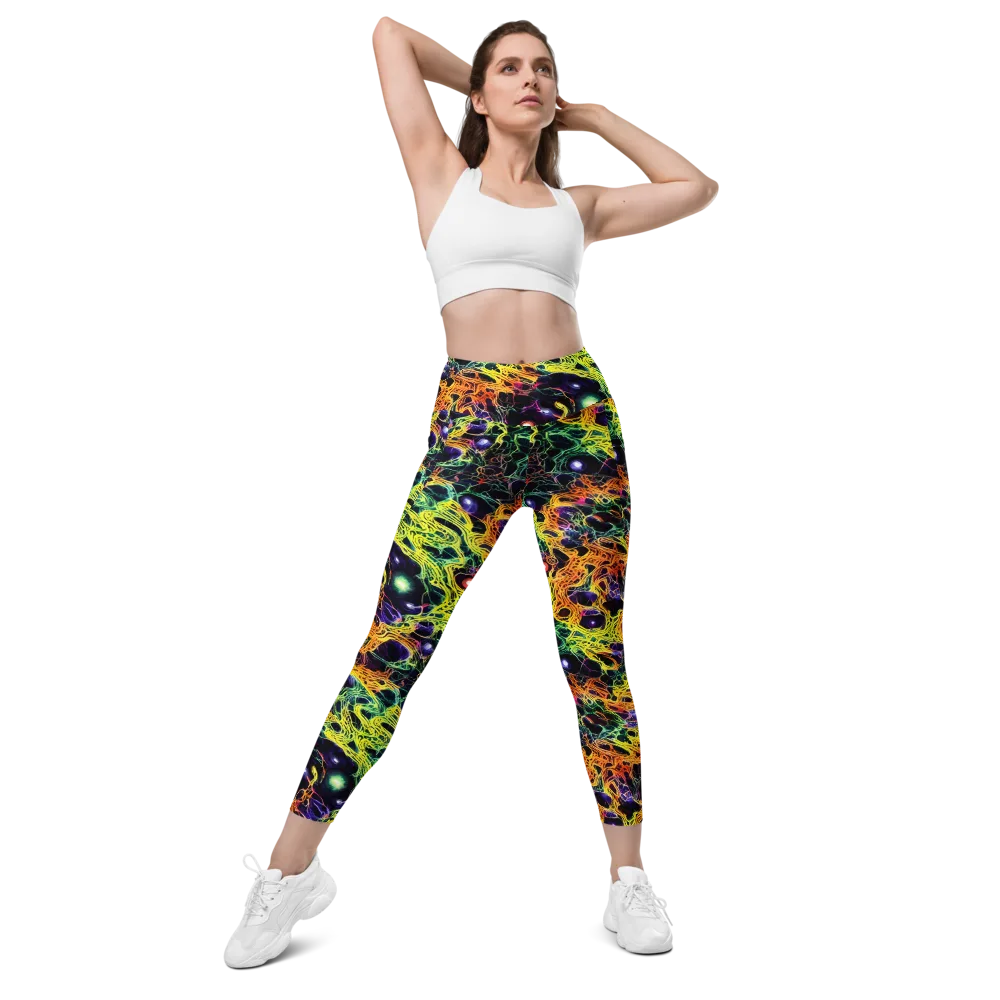 Voltage Veins on Leggings with Pockets — Front