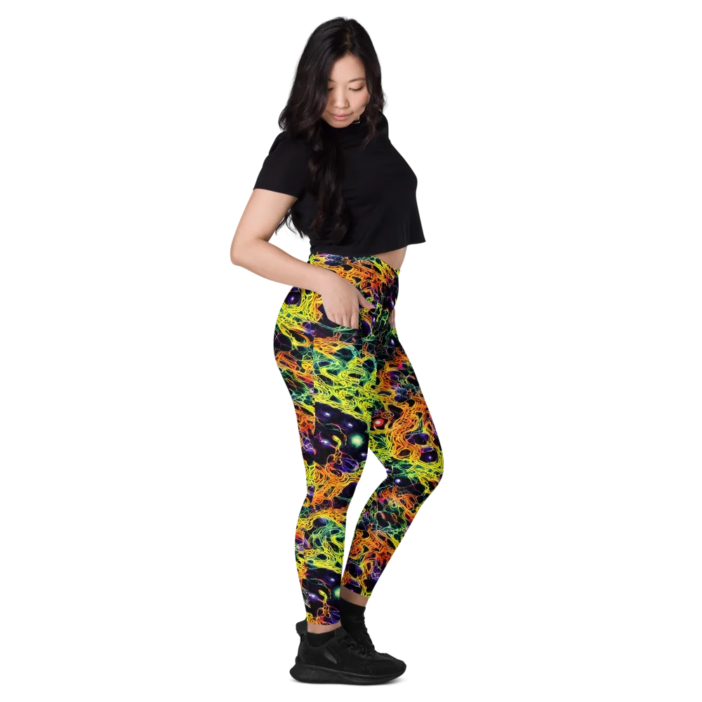 Voltage Veins on Leggings with Pockets — Right