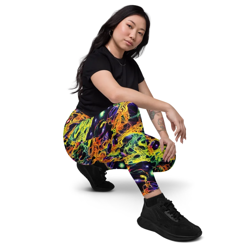 Voltage Veins on Leggings with Pockets — Right Front