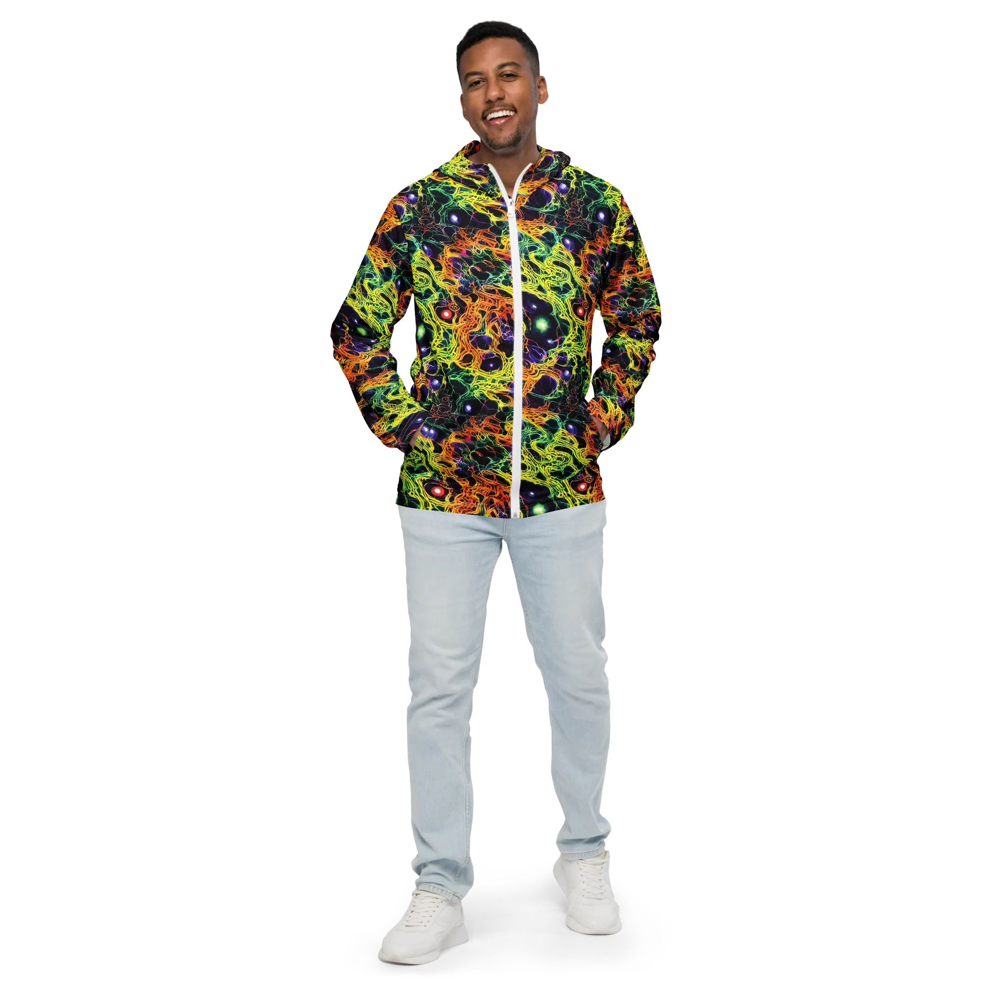 Voltage Veins on Men's Windbreaker — Front