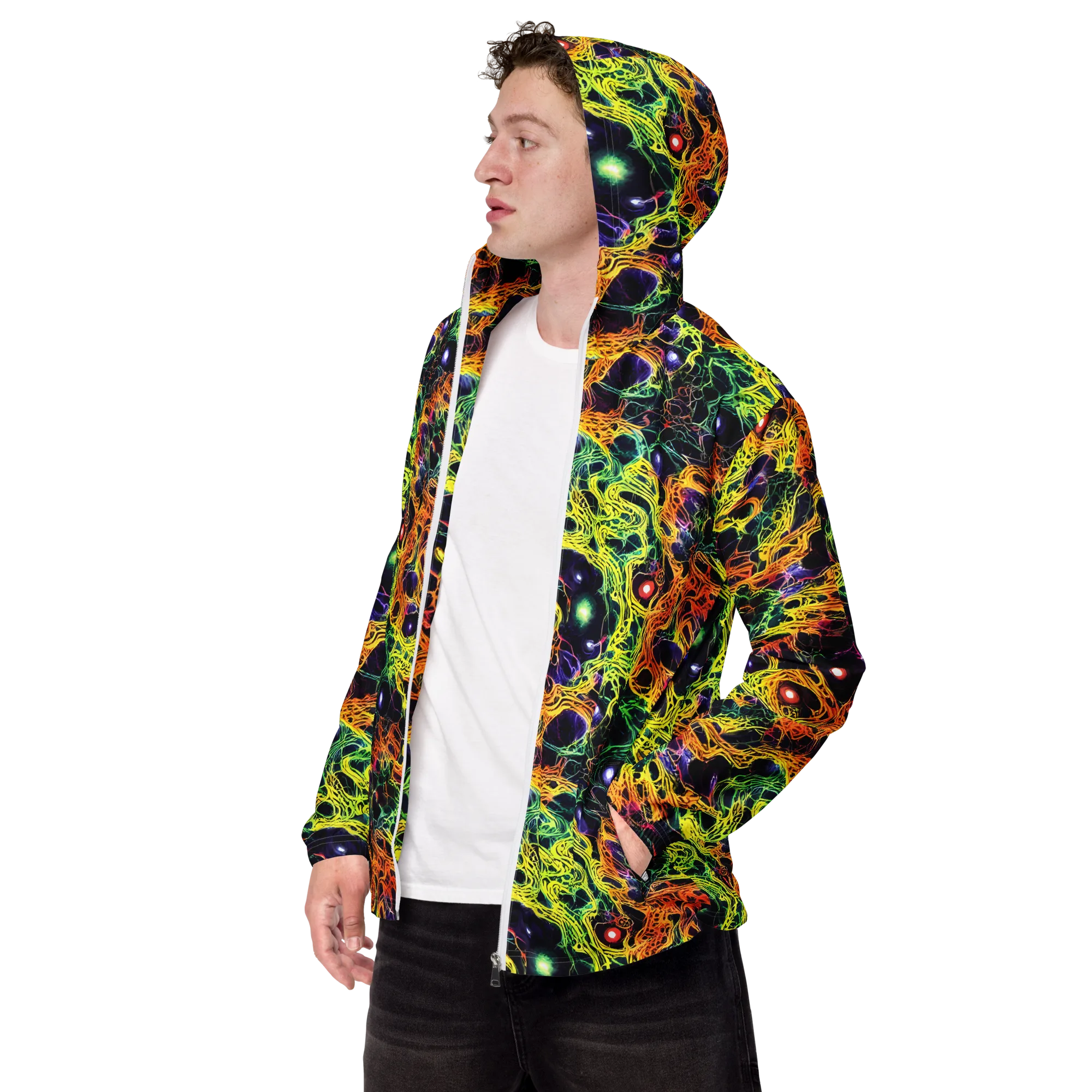 Voltage Veins on Men's Windbreaker — Left Front