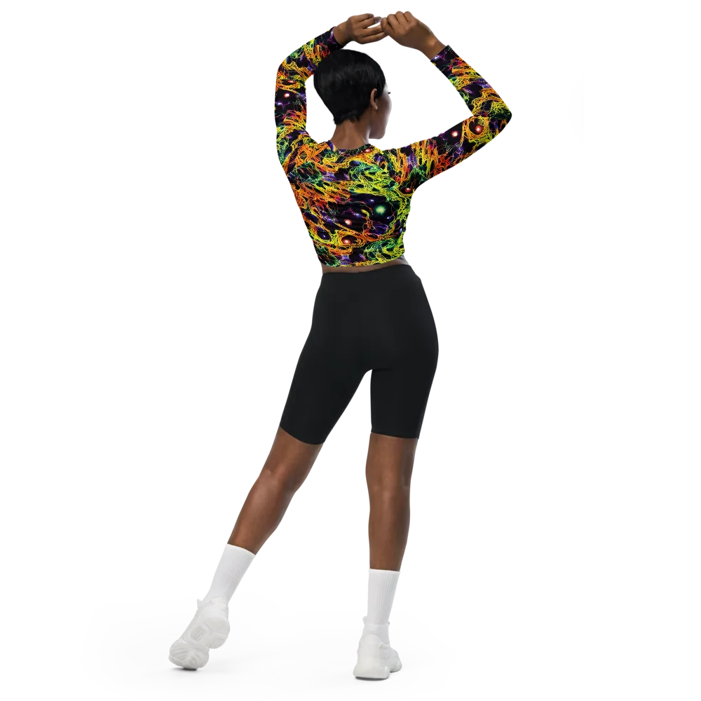 Voltage Veins on Long Sleeve Crop Top — Back