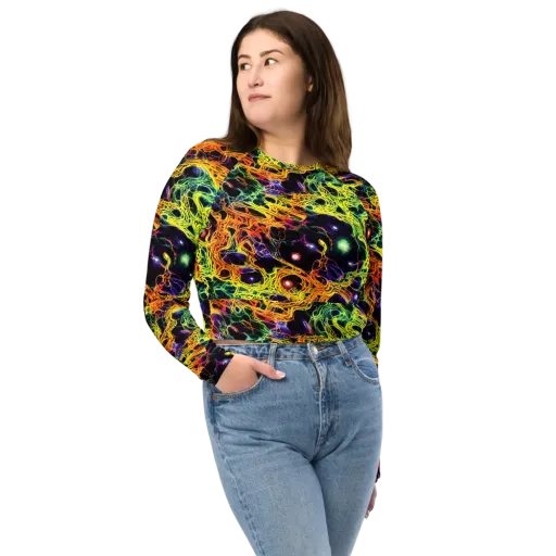 Voltage Veins on a Long Sleeve Crop Top