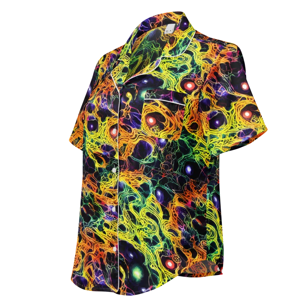 Voltage Veins on Women's Short Sleeve Pajama Top — Left Front