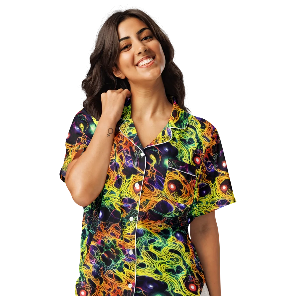 Voltage Veins on Women's Short Sleeve Pajama Top — Front
