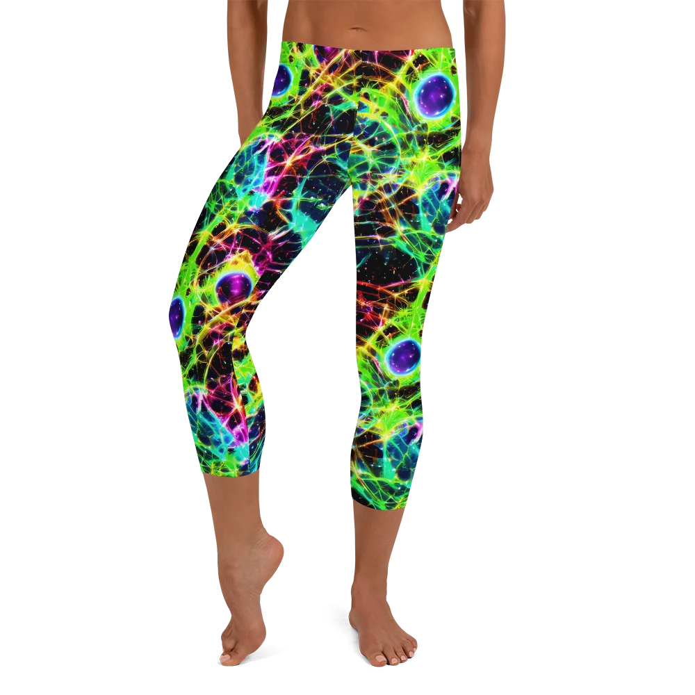 Galactic Tangled Light on Capri Leggings — Front