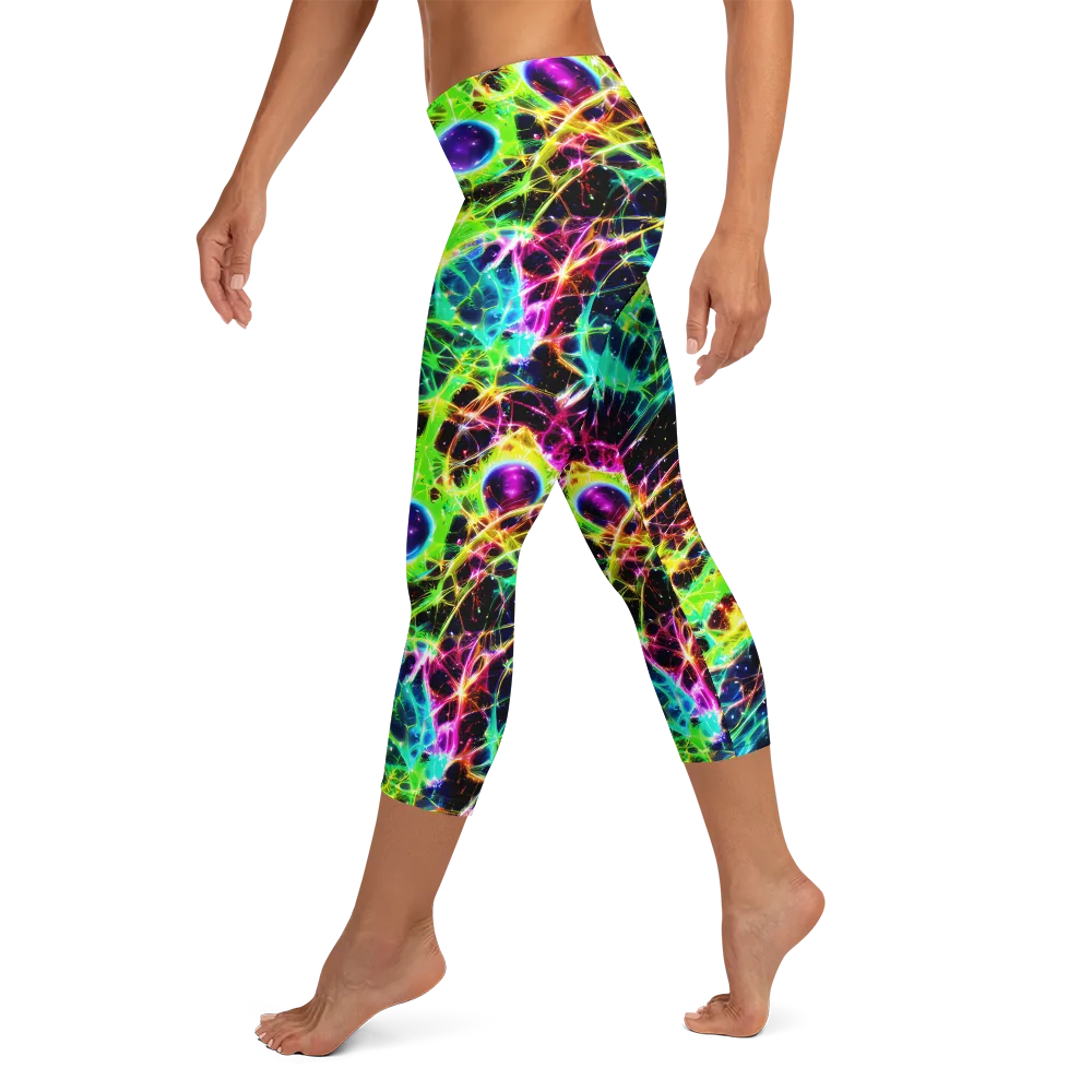 Galactic Tangled Light on Capri Leggings — Left