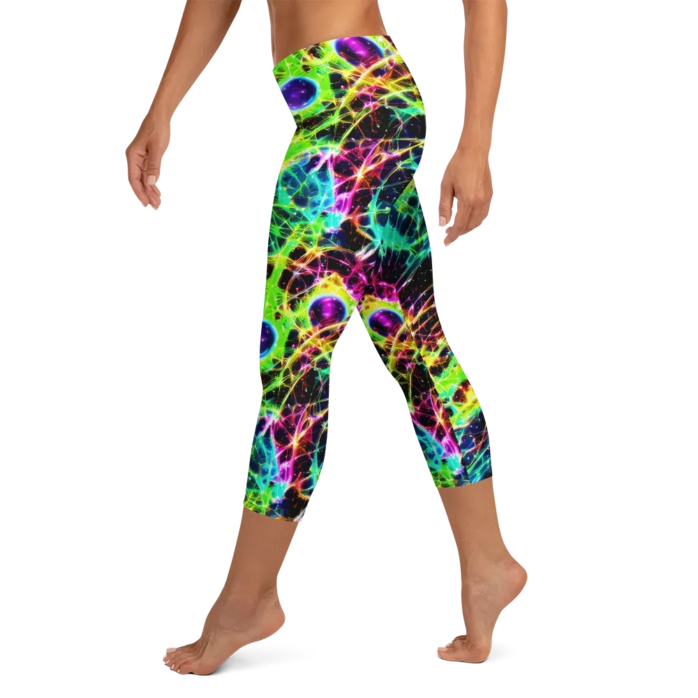 Galactic Tangled Light on Capri Leggings — Left