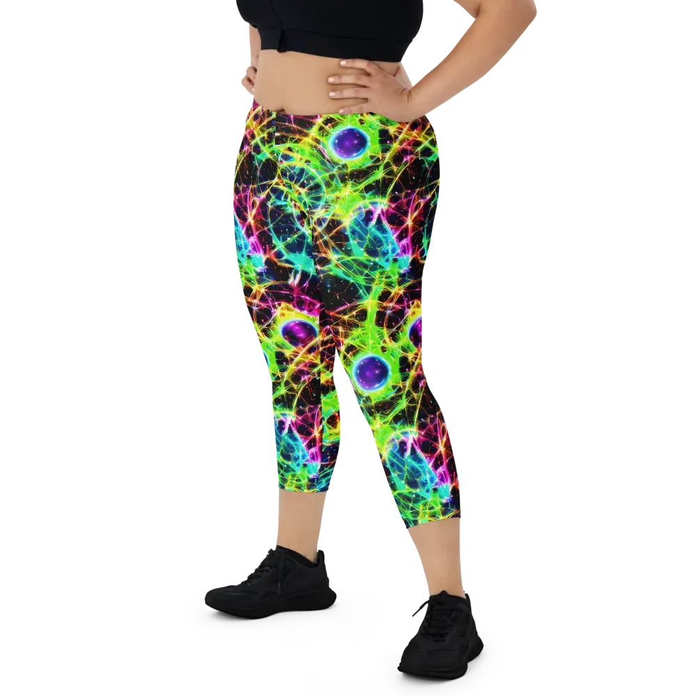 Galactic Tangled Light on Capri Leggings — Front