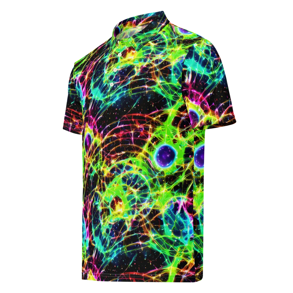 Galactic Tangled Light on Men's Slim Fit Polo Shirt — Left Front
