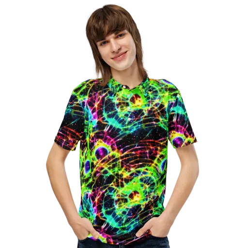 Galactic Tangled Light on a Men's Slim Fit Polo Shirt