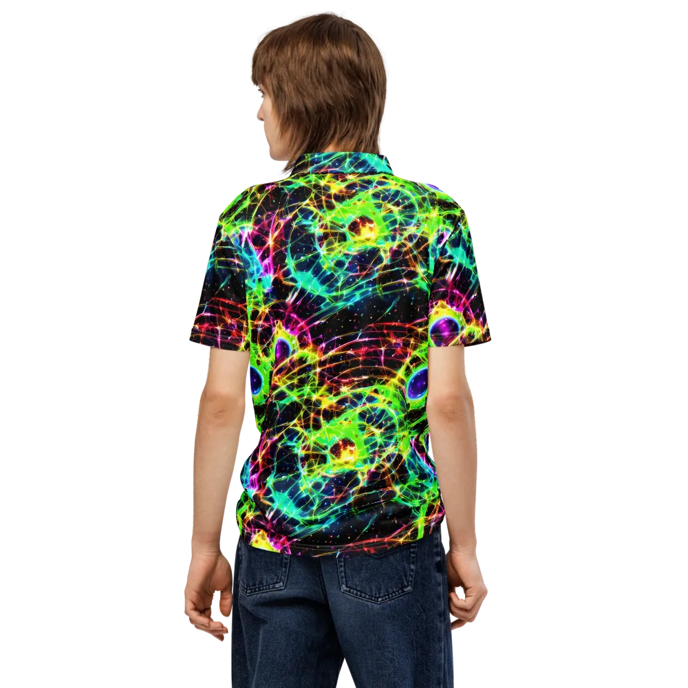 Galactic Tangled Light on Men's Slim Fit Polo Shirt — Back