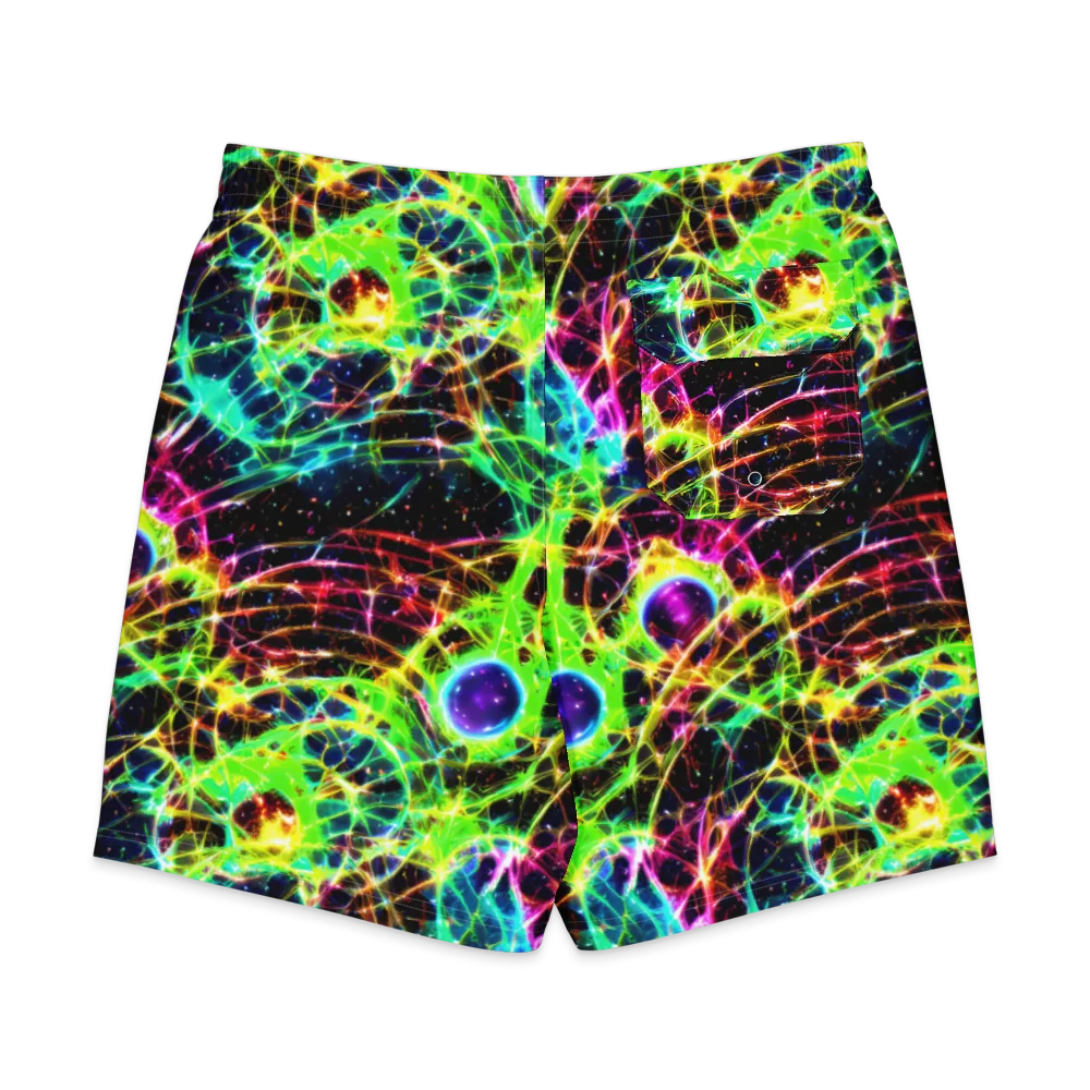 Galactic Tangled Light on Men's Board Shorts — Back