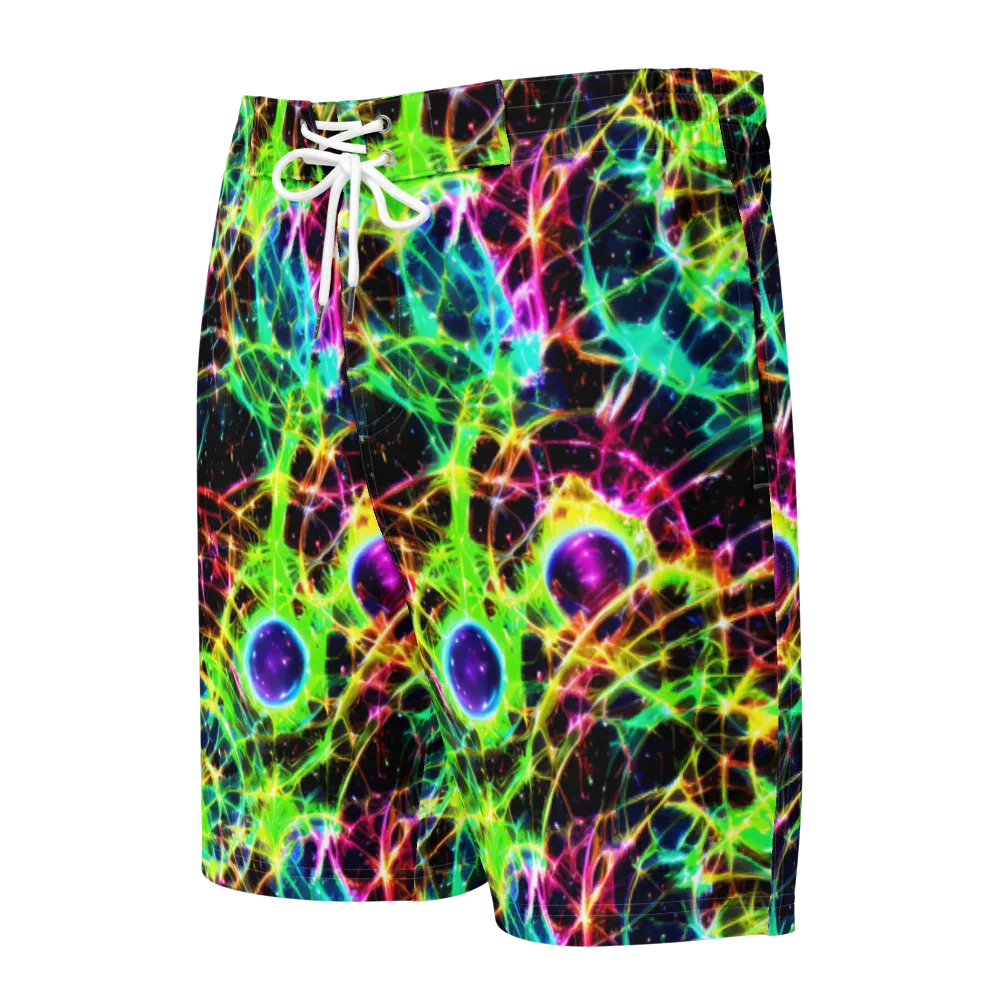 Galactic Tangled Light on Men's Board Shorts — Front