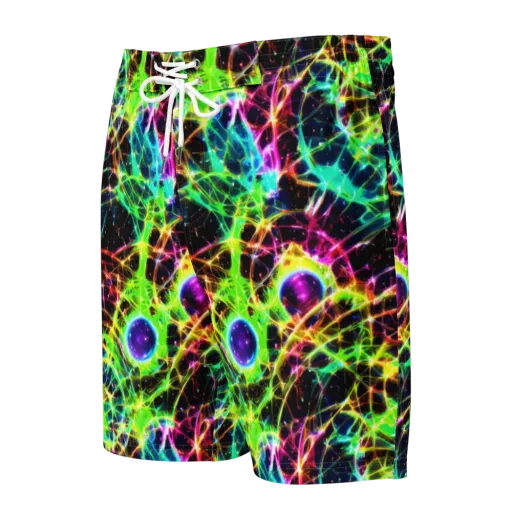 Galactic Tangled Light on a Men's Board Shorts
