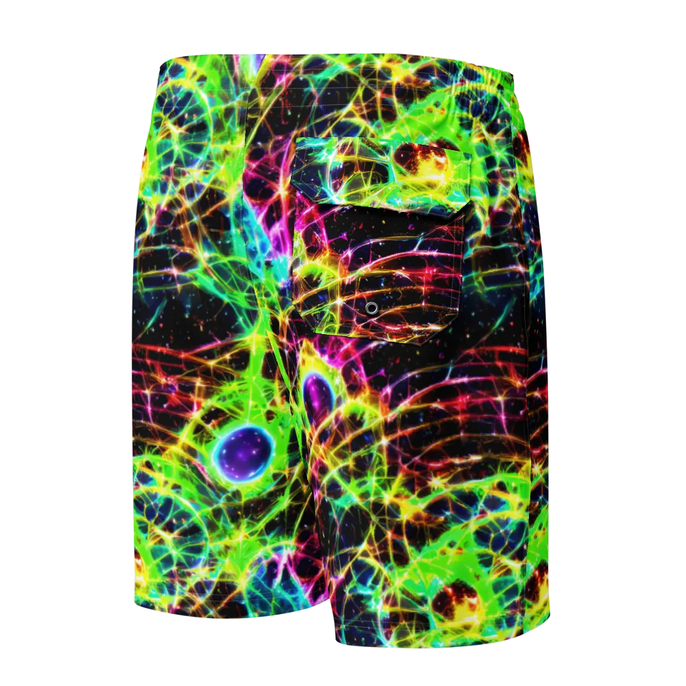 Galactic Tangled Light on Men's Board Shorts — Back