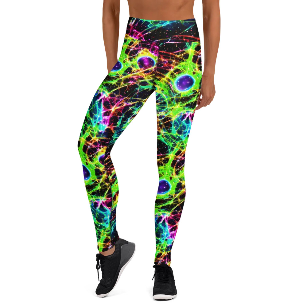 Galactic Tangled Light on Yoga Leggings — Front