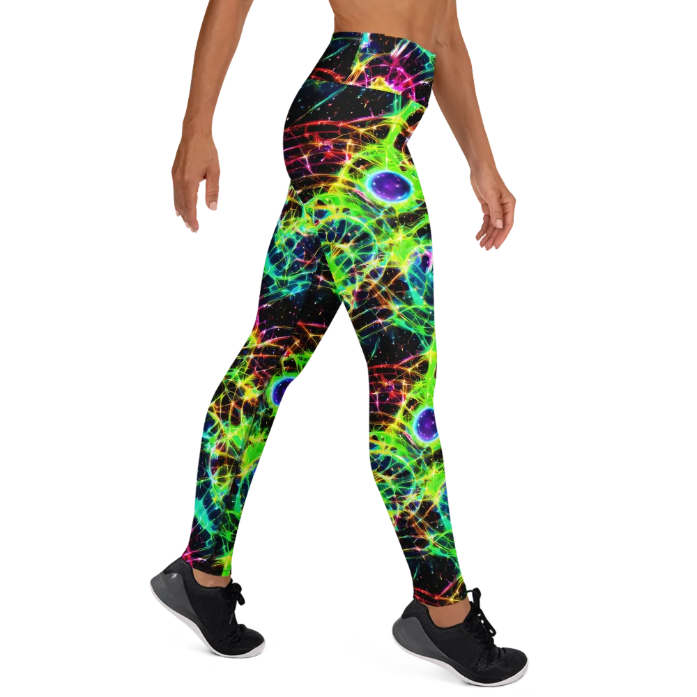 Galactic Tangled Light on Yoga Leggings — Right