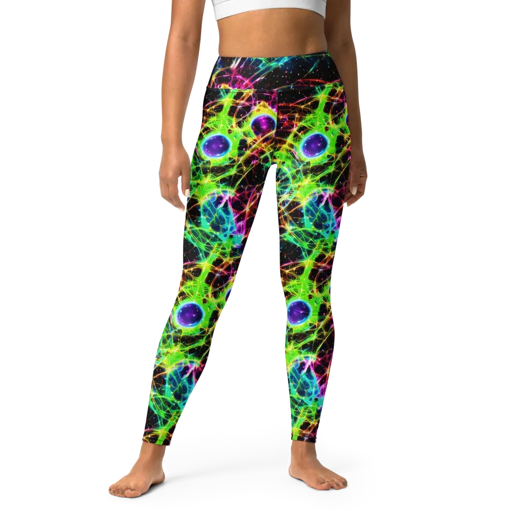 Galactic Tangled Light on Yoga Leggings — Front