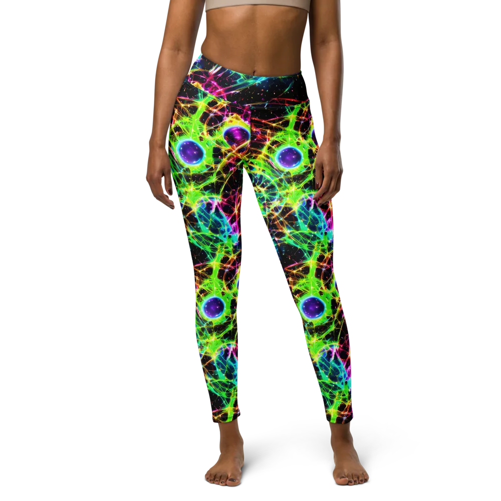 Galactic Tangled Light on Yoga Leggings — Front