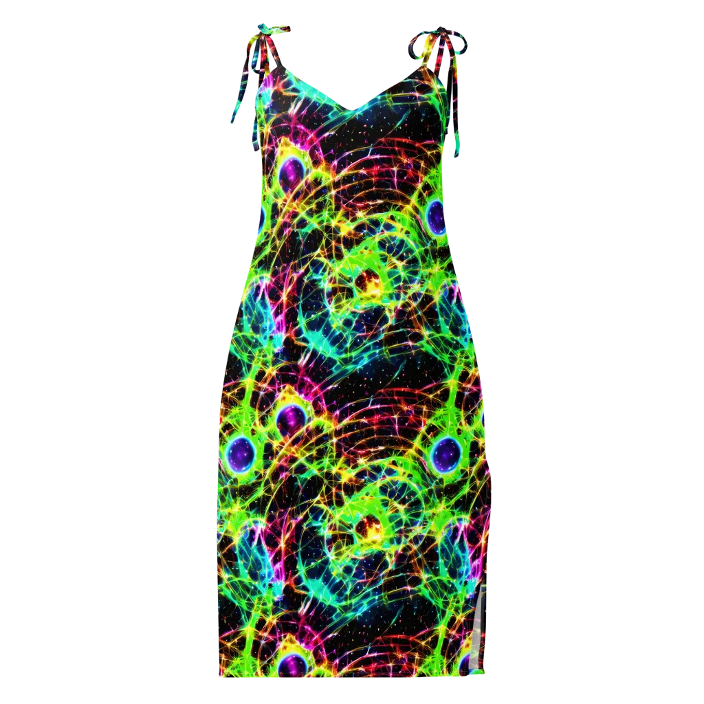 Galactic Tangled Light on Slip Dress — Front