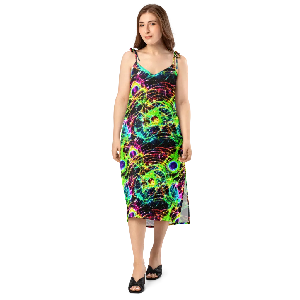 Galactic Tangled Light on Slip Dress — Front