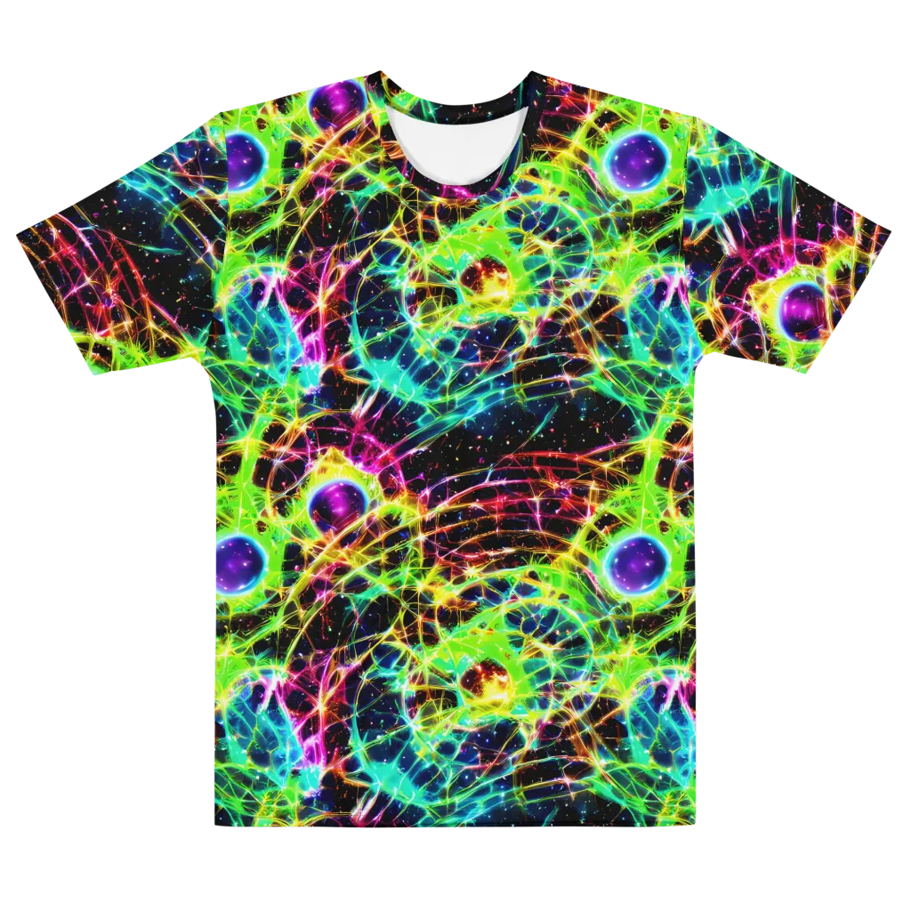 Galactic Tangled Light on Men's Cotton Crew Neck T-Shirt — Front