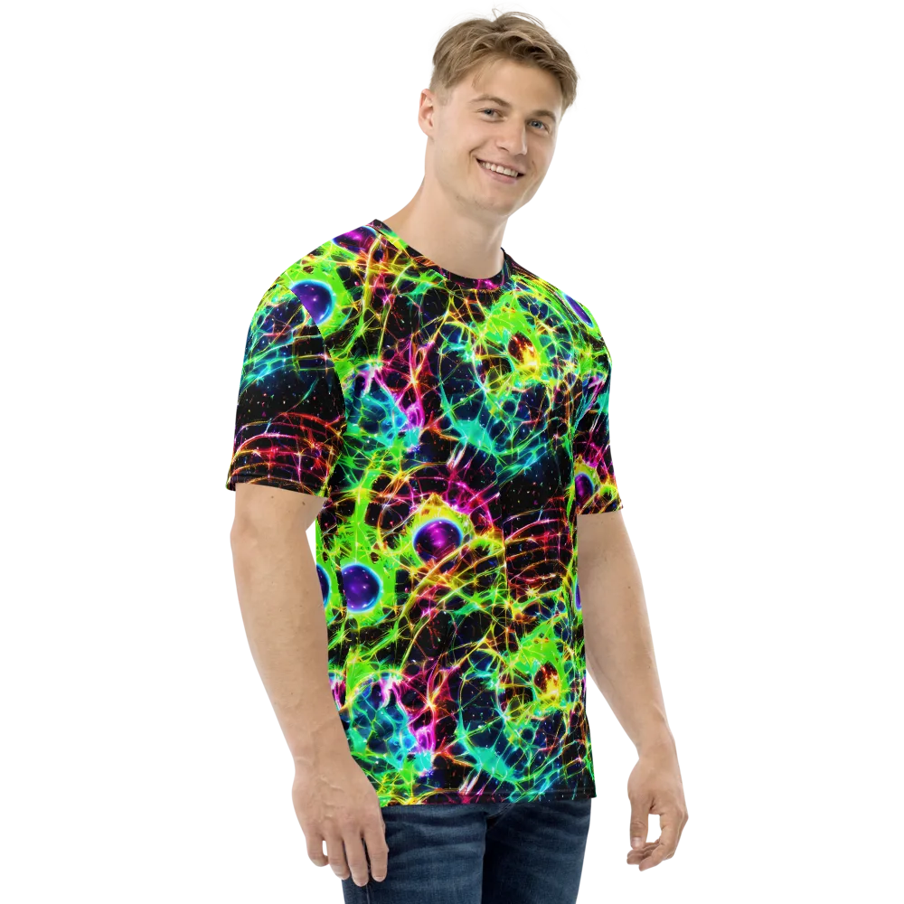 Galactic Tangled Light on Men's Crew Neck T-Shirt — Right