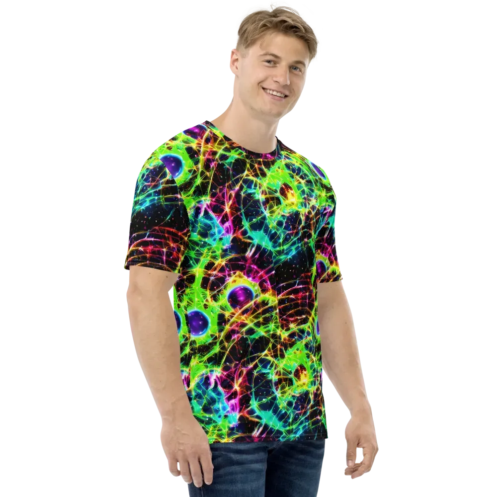Galactic Tangled Light on Men's Crew Neck T-Shirt — Right