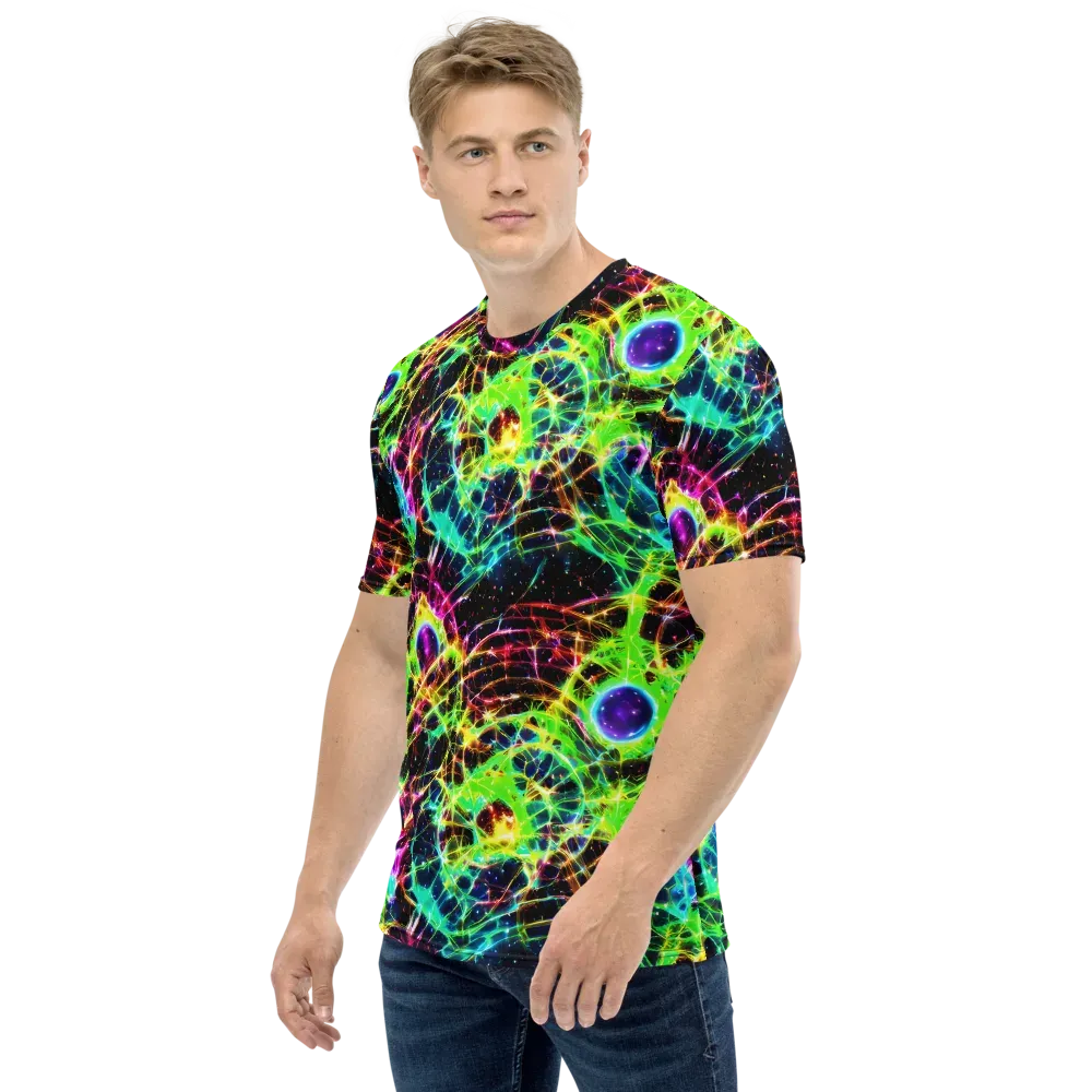 Galactic Tangled Light on Men's Crew Neck T-Shirt — Left