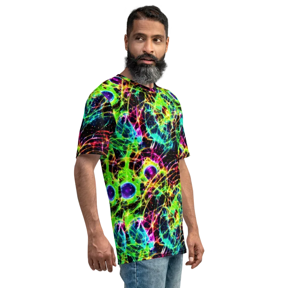 Galactic Tangled Light on Men's Crew Neck T-Shirt — Right