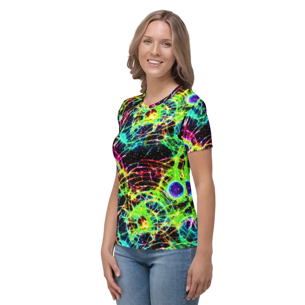 Galactic Tangled Light on Women's Crew Neck T-Shirt — Left