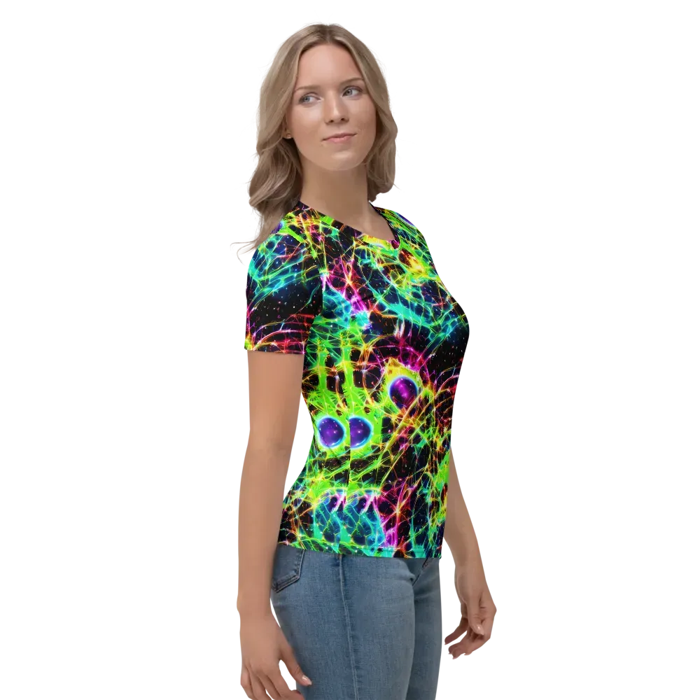 Galactic Tangled Light on Women's Crew Neck T-Shirt — Right