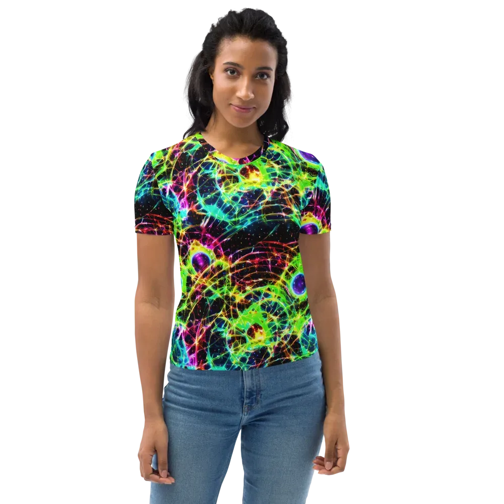 Galactic Tangled Light on Women's Crew Neck T-Shirt — Front