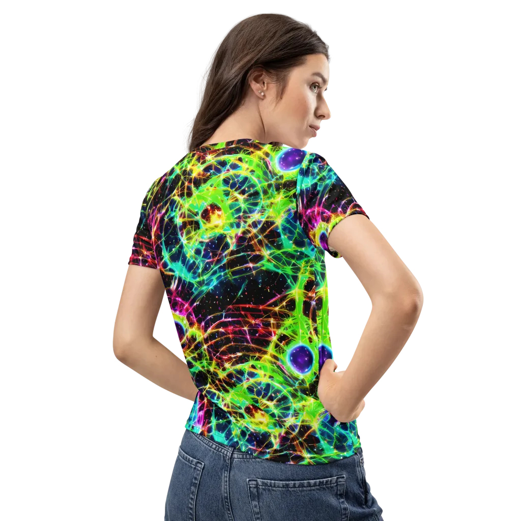 Galactic Tangled Light on Women's Crew Neck T-Shirt — Back